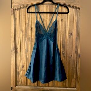 Teal Camisole Dress a/ matching thong lingerie